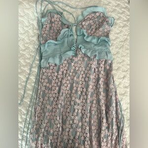 Lena Light Blue Lace Dress